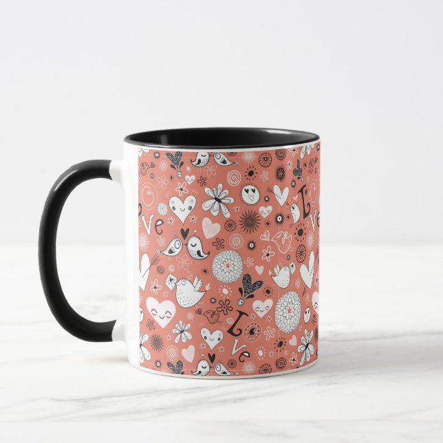 Love Birds Pattern Mug (Left)