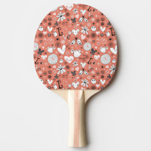 Love Birds Pattern Ping Pong Paddle