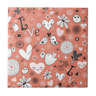 Love Birds Pattern Tile