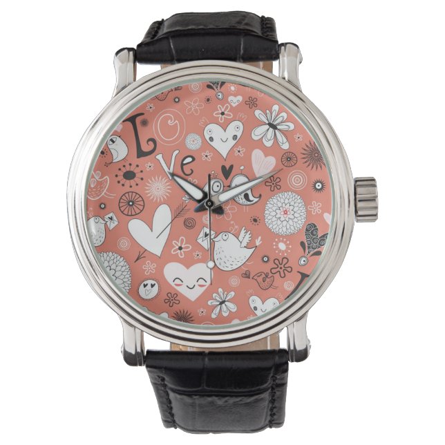 Love Birds Pattern Watch (Front)
