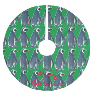 Love Birds Penguin Couple Thunder_Cove Brushed Polyester Tree Skirt