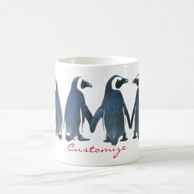 Love Birds Penguin Couple Thunder_Cove Coffee Mug (Center)