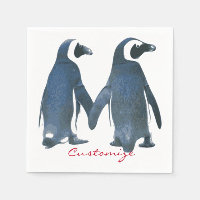 Love Birds Penguin Couple Thunder_Cove Napkin (Front)
