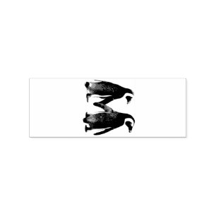 Love Birds Penguin Couple Thunder_Cove Rubber Stamp