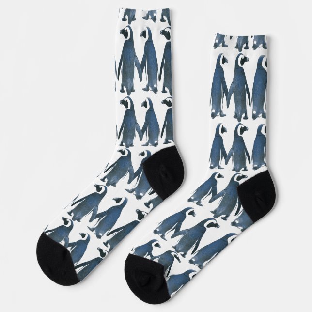 Love Birds Penguin Couple Thunder_Cove Socks (Left)