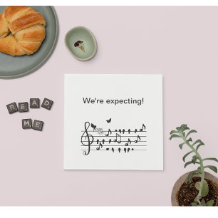 love birds, pregnancy, customisable napkin