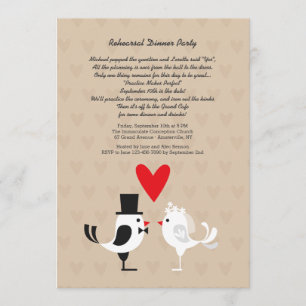 Love Birds Rehearsal Dinner Party Invitation