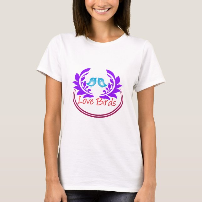 Love Birds – Romantic Nature-Inspired  T-Shirt (Front)