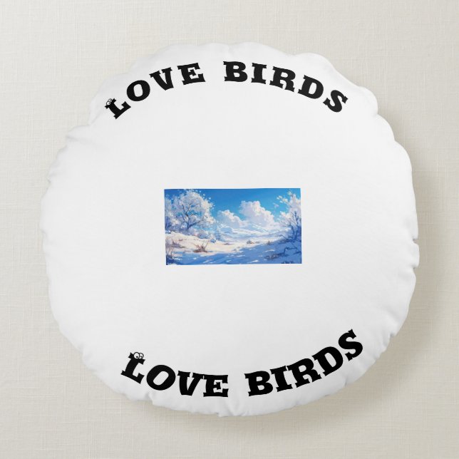 Love Birds  Round Cushion (Front)