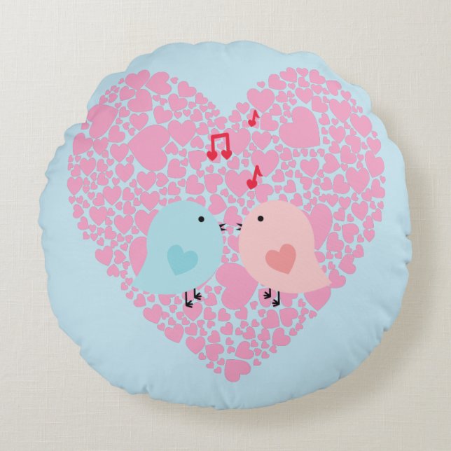 Love Birds Round Cushion (Front)
