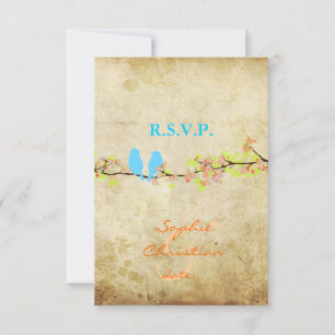 LOVE BIRDS, RSVPs/DIY colour RSVP Card