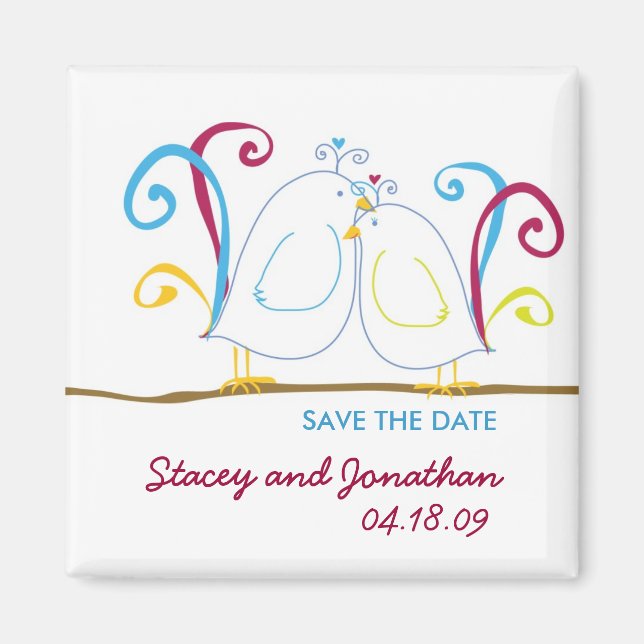 Love Birds Save the Date Magnet (Front)