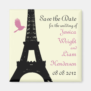 Love Birds Save the Date (off white) Magnet