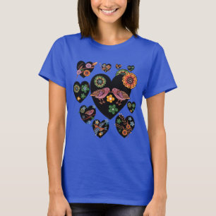 Love Birds Scandinavian Folk Art T-Shirt