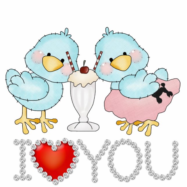 Love Birds Sculpture Standing Photo Sculpture (Front)