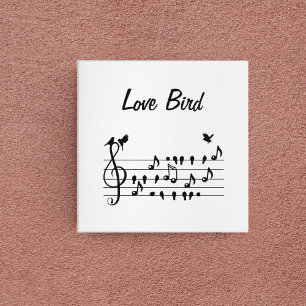 Love birds singing song in between musical notes canvas print