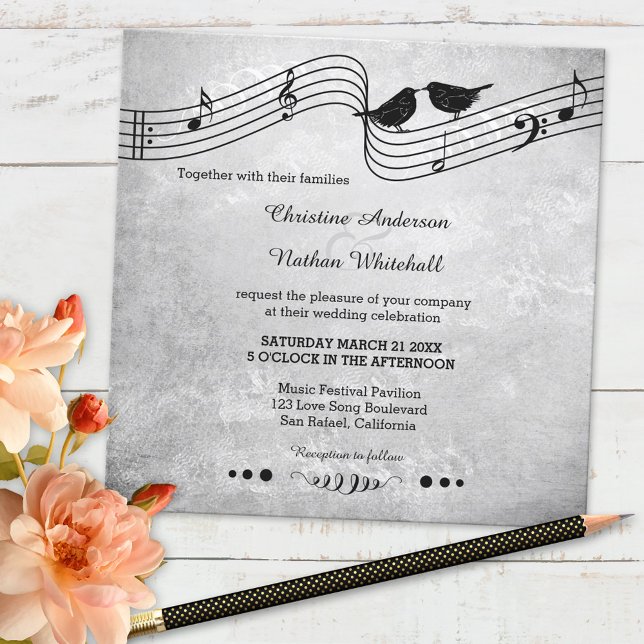Love Birds Song Music Wedding Invitation (Creator Uploaded)