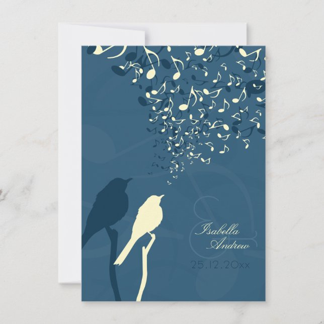 Love Birds Song Wedding Invitation (Front)