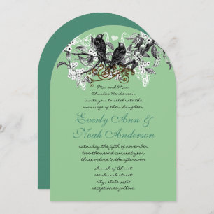 Love Birds Spring Summer Orchard Grove Wedding Invitation
