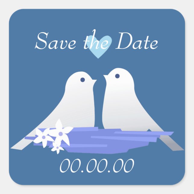 Love Birds Square Sticker (Front)