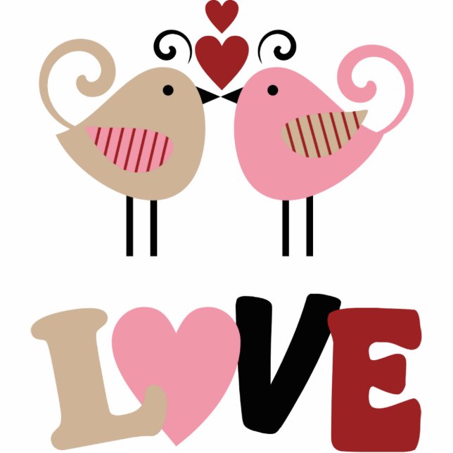 Love Birds Standing Photo Sculpture (Front)