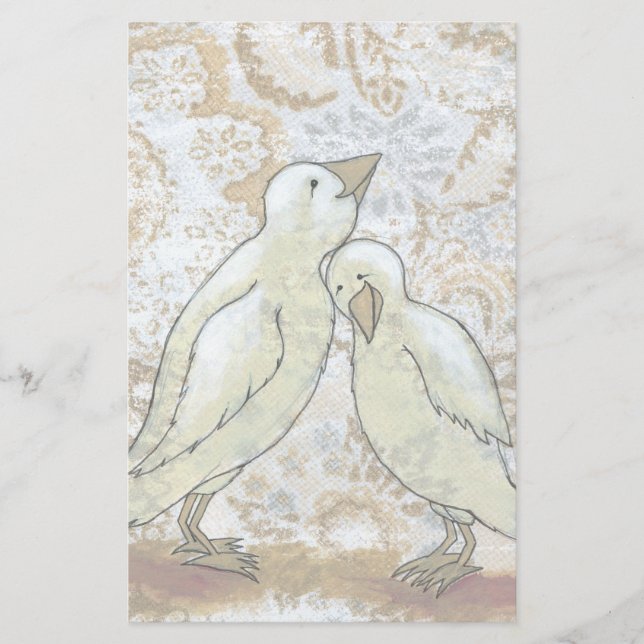 Love birds stationary perfect couple romantic art (Front)