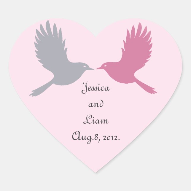 Love Birds Sticker (pink) (Front)