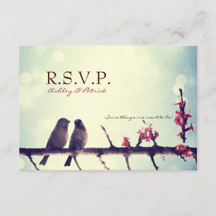 Love birds story RSVP card