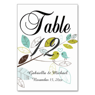 Love Birds Table Number