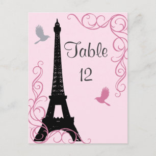 Love Birds Table Number (pink) Postcard