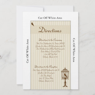 Love Birds Tan/Brown Wedding Directions Card
