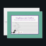 Love Birds Teal/Purple Wedding Advice Card<br><div class="desc">These adorable Writable Advice Cards are perfect addition to any Wedding. Simply hand these cards to your guests, along with fine tip Sharpie pens. Your guests can then write down any advice they have for the new bride and groom. These are printed at a 4.25" x 5.6" size on glossy...</div>