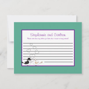 Love Birds Teal/Purple Wedding Advice Card