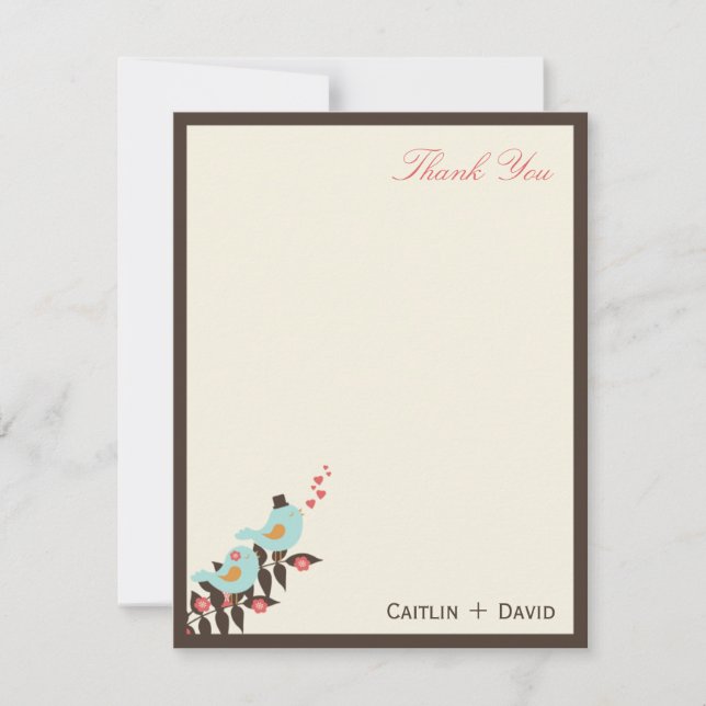 Love Birds Thank You Card (Front)