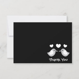 Love Birds Thank You Card (Black)