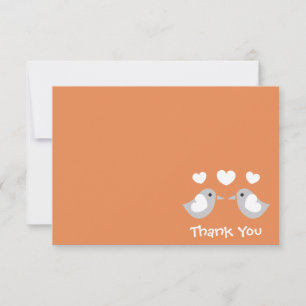 Love Birds Thank You Card (Orange)