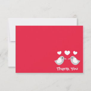 Love Birds Thank You Card (Red)