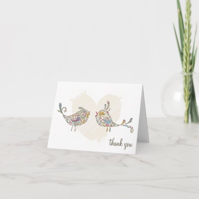 Love Birds Thank You Cards (Front)
