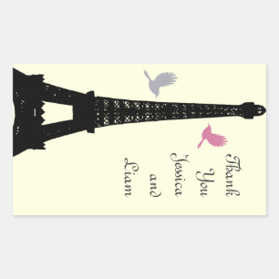 Love Birds Thank You Sticker (off white)