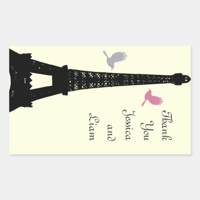 Love Birds Thank You Sticker (off white) (Front)