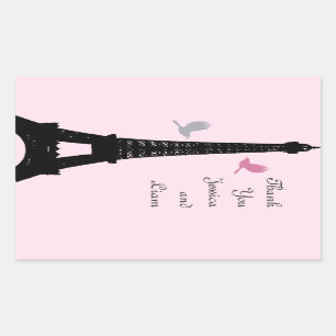 Love Birds Thank You Sticker (pink)