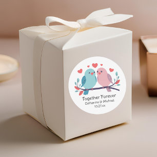 Love Birds Together Forever Valentines Day Wedding Classic Round Sticker