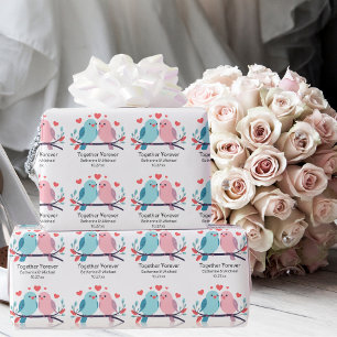 Love Birds Together Forever Valentines Day Wedding Wrapping Paper
