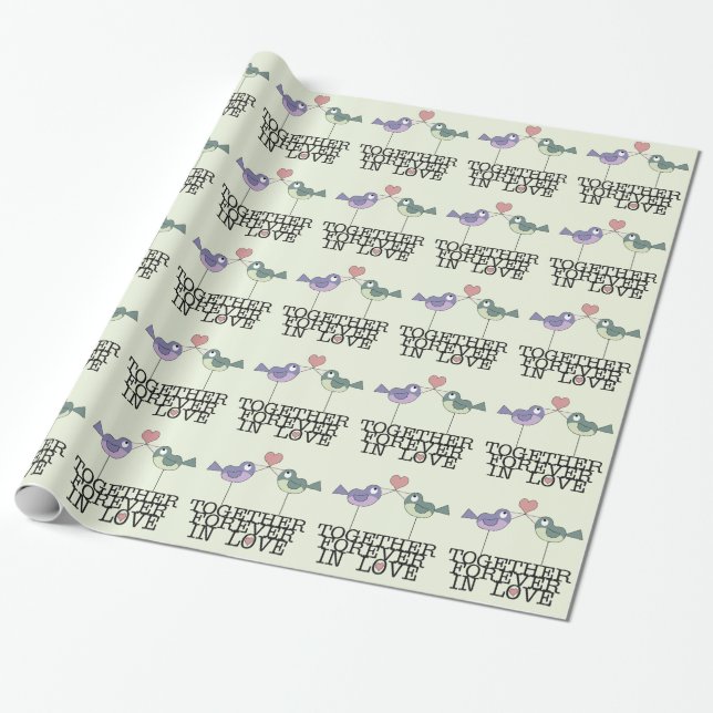 Love Birds-Together Forever Wrapping Paper (Unrolled)
