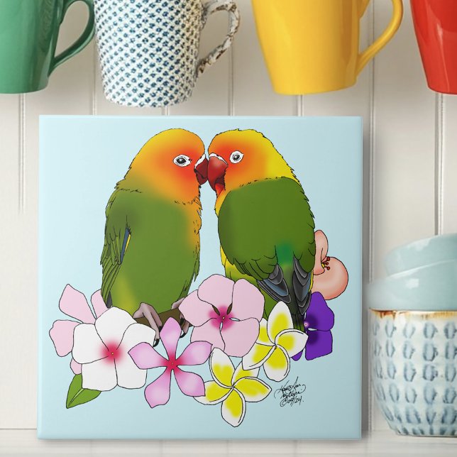 Love Birds Tropical Flowers Tile (Creator Uploaded)