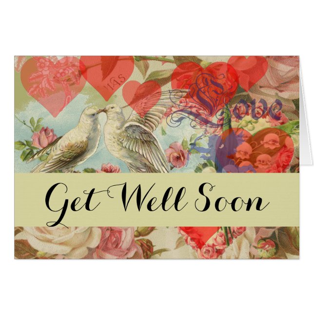 Love Birds Vintage Antique Heart (Front Horizontal)