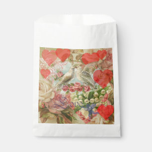 Love Birds Vintage Antique Heart Favour Bags