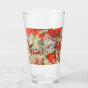 Love Birds Vintage Antique Heart Glass