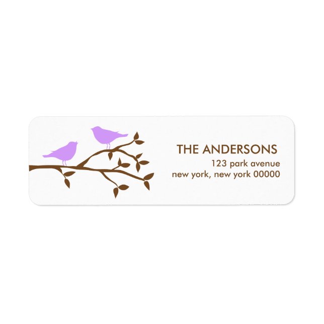 Love Birds Wedding Address Labels (Front)