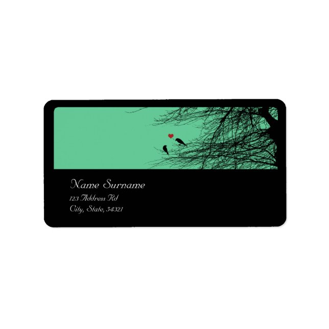 Love Birds, wedding address labels (Front)
